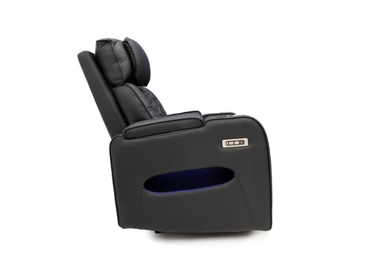Tech 11 Smart Electric Recliner Armchair Black Aire Leather