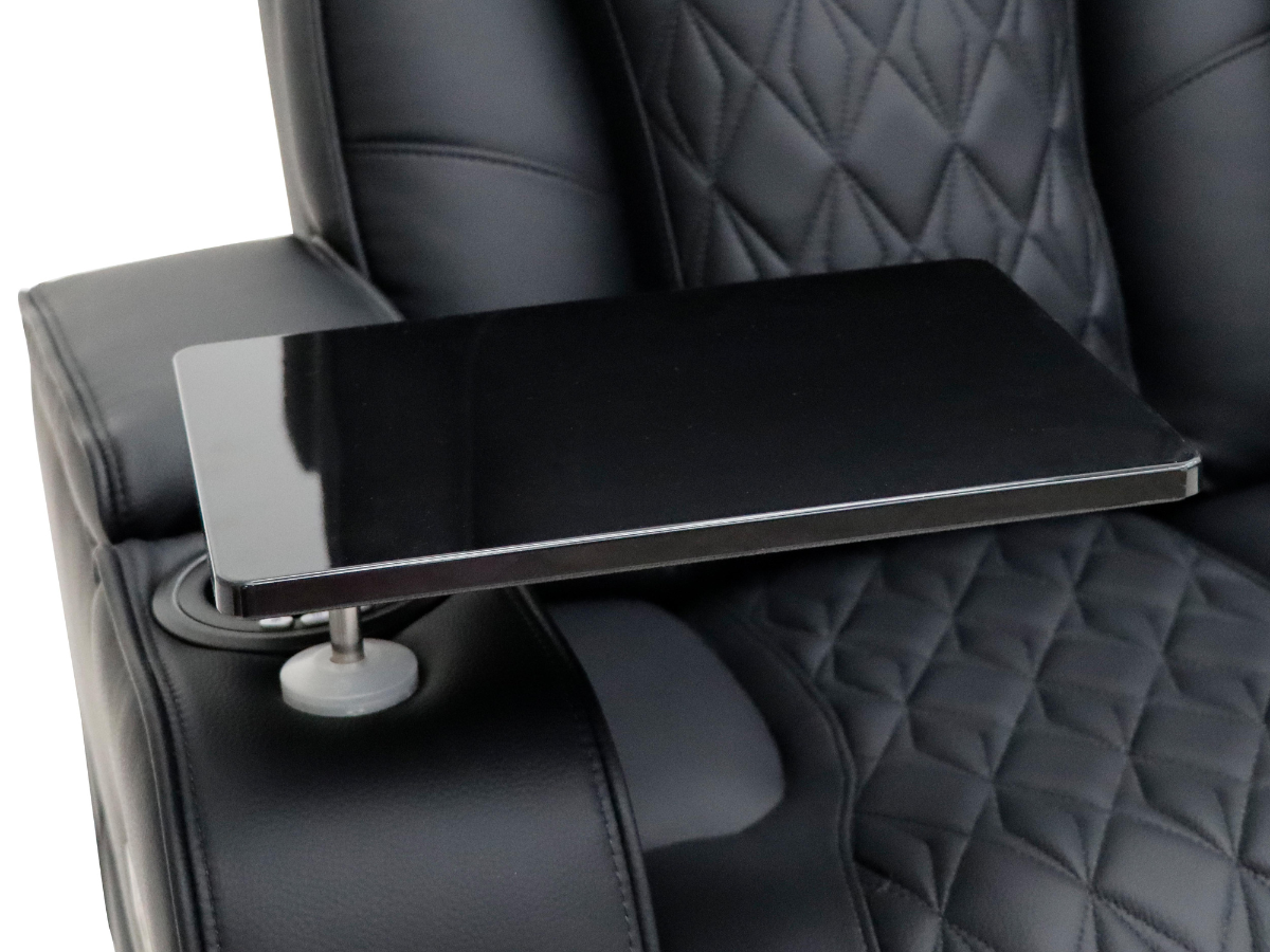 Tech 11 Smart 3 Seater Electric Recliner Sofa Black Aire Leather