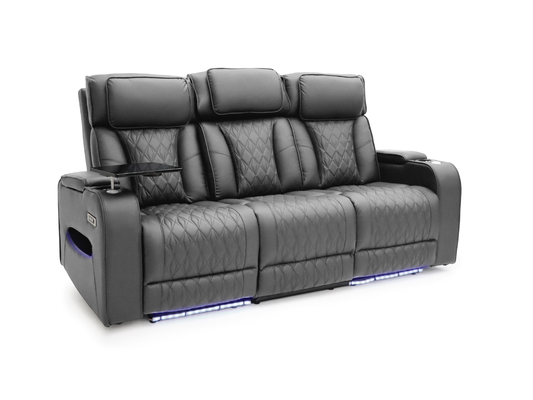Tech 11 Smart Grey Electric Recliner Sofa Set 3+2 Aire Leather