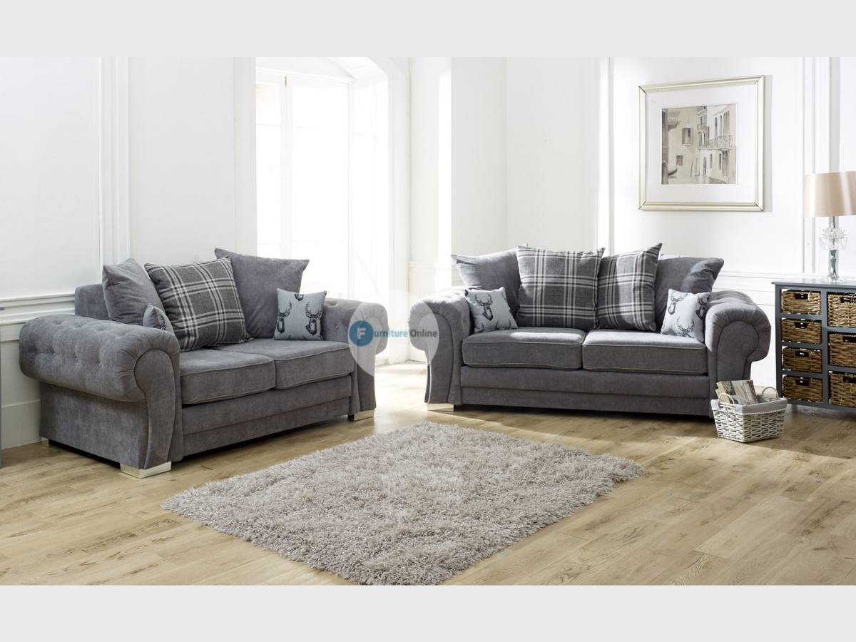 Verona 3+2 Sofa Set Grey