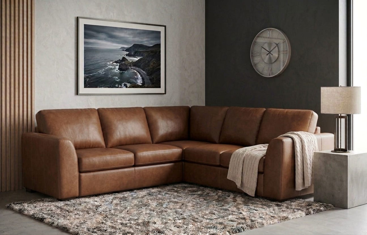 Dylan Leather L Shape, Corner & 3+2– Timeless Luxury & Premium Comfort Sofa