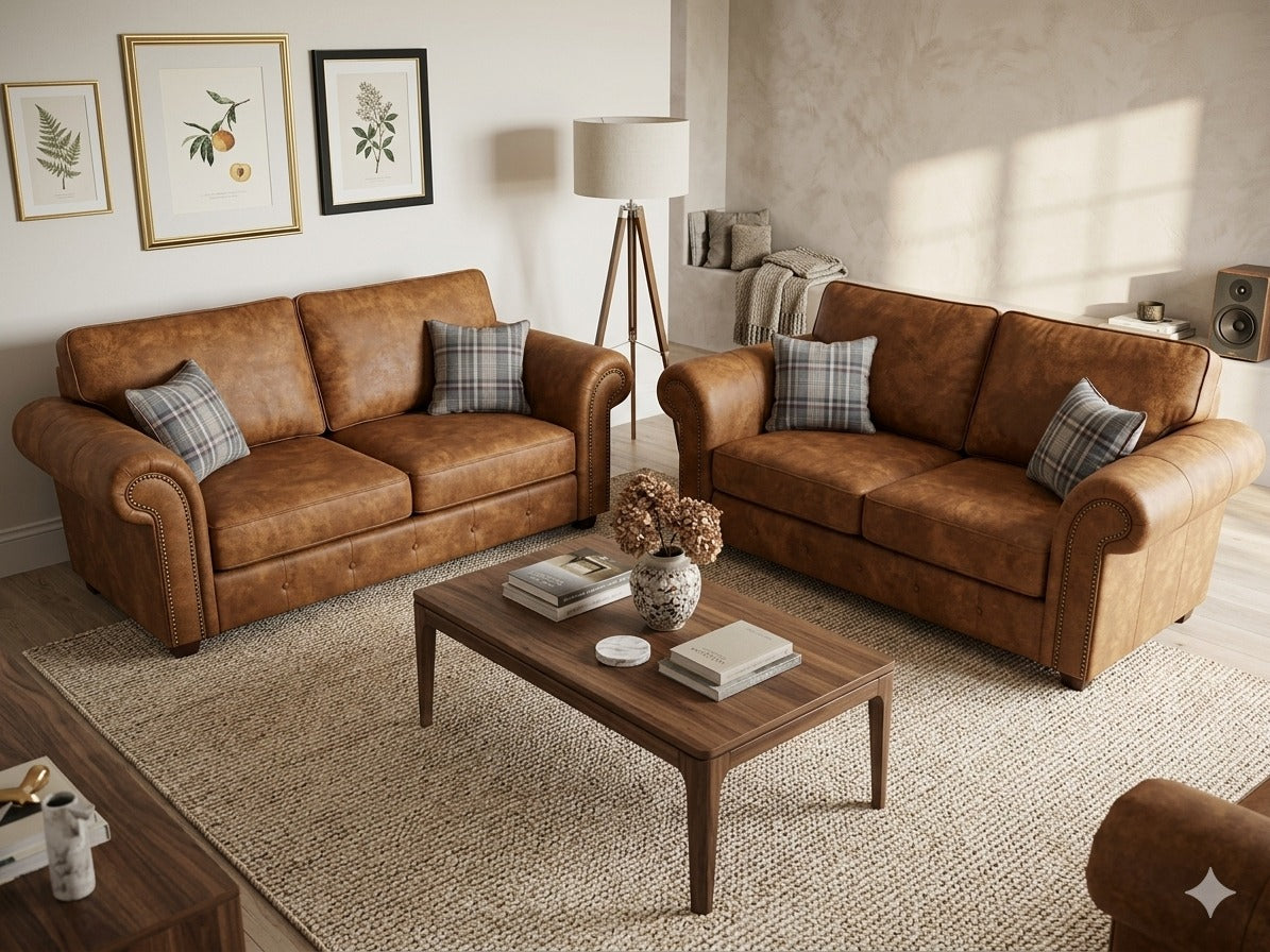 Oakland Leather Corner & 3+2 – Timeless Luxury & Premium Comfort Sofa