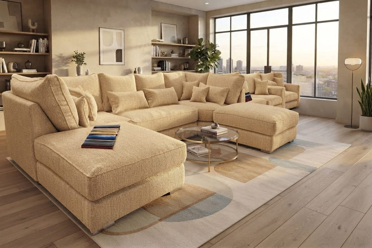 Bishop U-Shape High Back & Scatter Cushions– Spacious Luxury & Premium Comfort Sofa