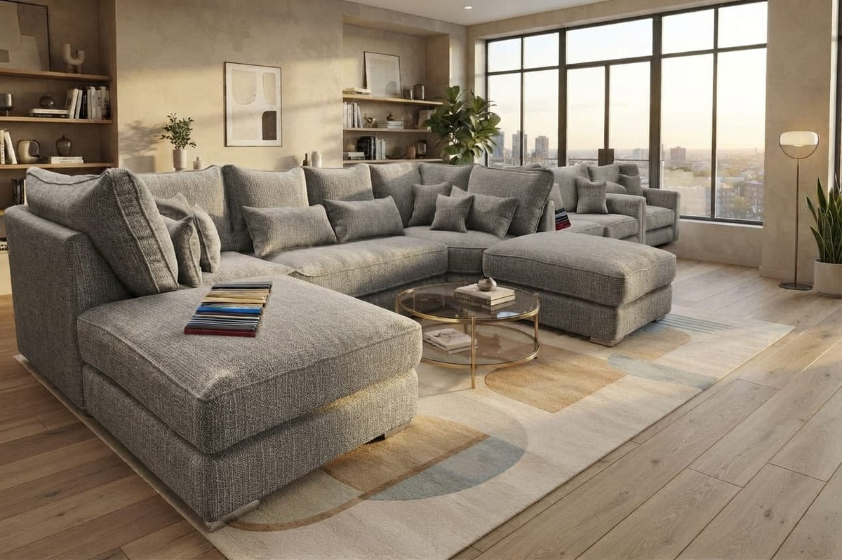Bishop U-Shape High Back & Scatter Cushions– Spacious Luxury & Premium Comfort Sofa