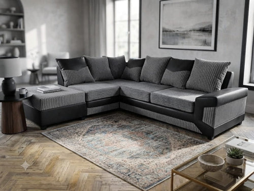 Dino Sofa Corner & 3+2 – Leather & Cord Luxury & Classic Elegance Sofa