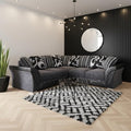 Shannon Corner & 3+2 – Black & Grey And Beige & Brown Contemporary Elegance Sofa