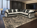 Shannon Corner & 3+2 – Black & Silver Luxury Elegance Sofa