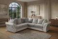 Shannon Corner & 3+2 – White & Silver Luxury Elegance Sofa