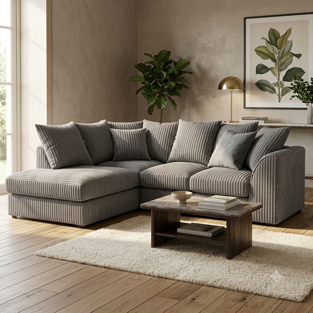 Dylan Jumbo Cord L Shape, Corner & 3+2 – Ultimate Comfort & Contemporary Style Sofa