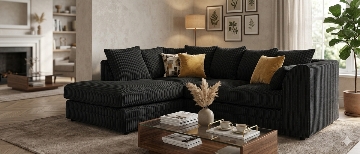 Dylan Jumbo Cord L Shape, Corner & 3+2 – Ultimate Comfort & Contemporary Style Sofa