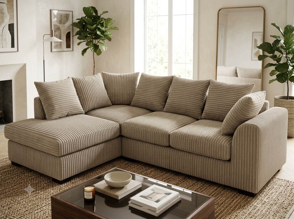 Dylan Jumbo Cord L Shape, Corner & 3+2 – Ultimate Comfort & Contemporary Style Sofa