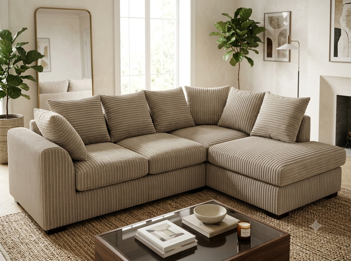 Dylan Jumbo Cord L Shape, Corner & 3+2 – Ultimate Comfort & Contemporary Style Sofa