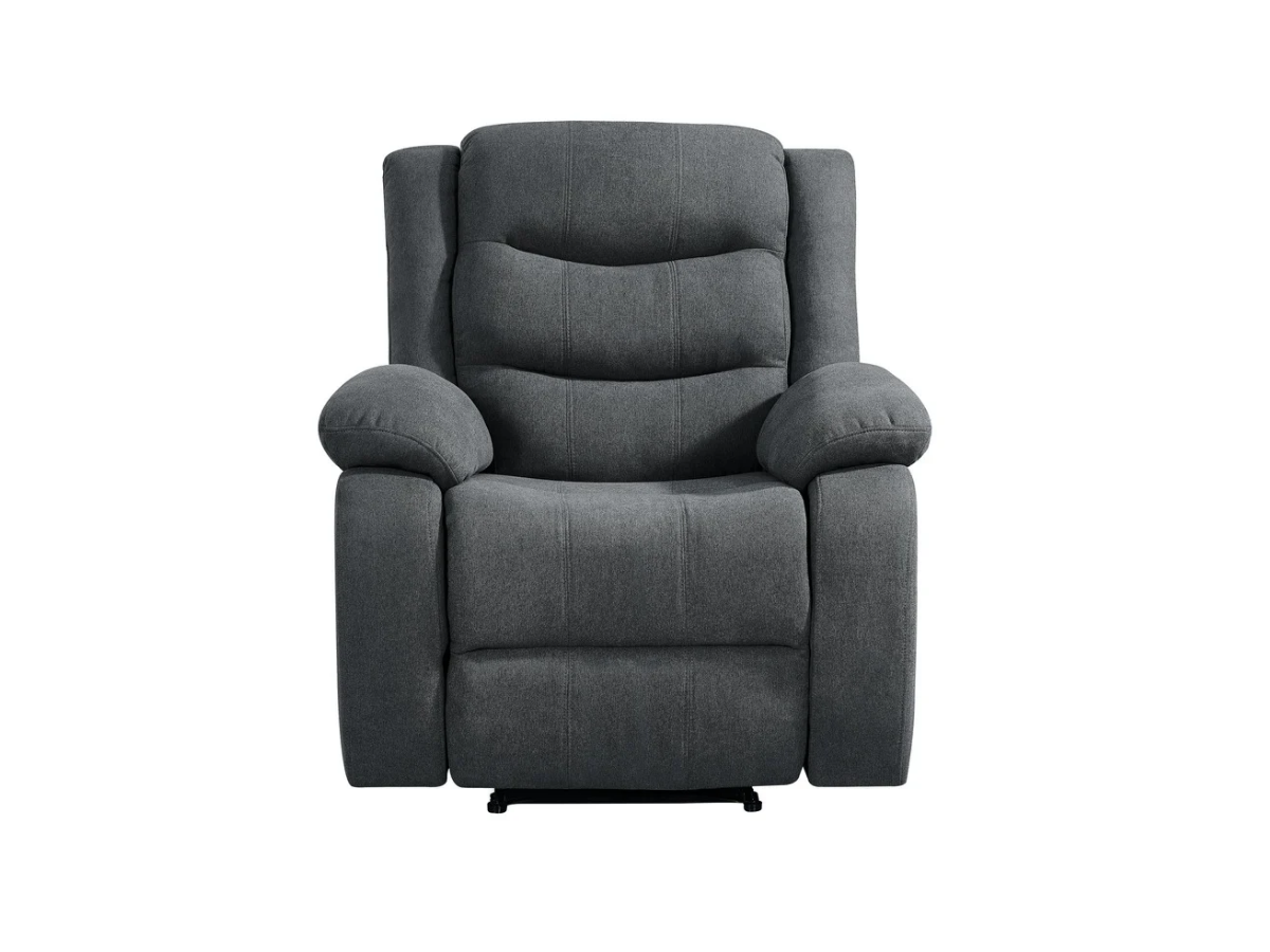 Classic Recliner Armchair Manual Fabric Grey