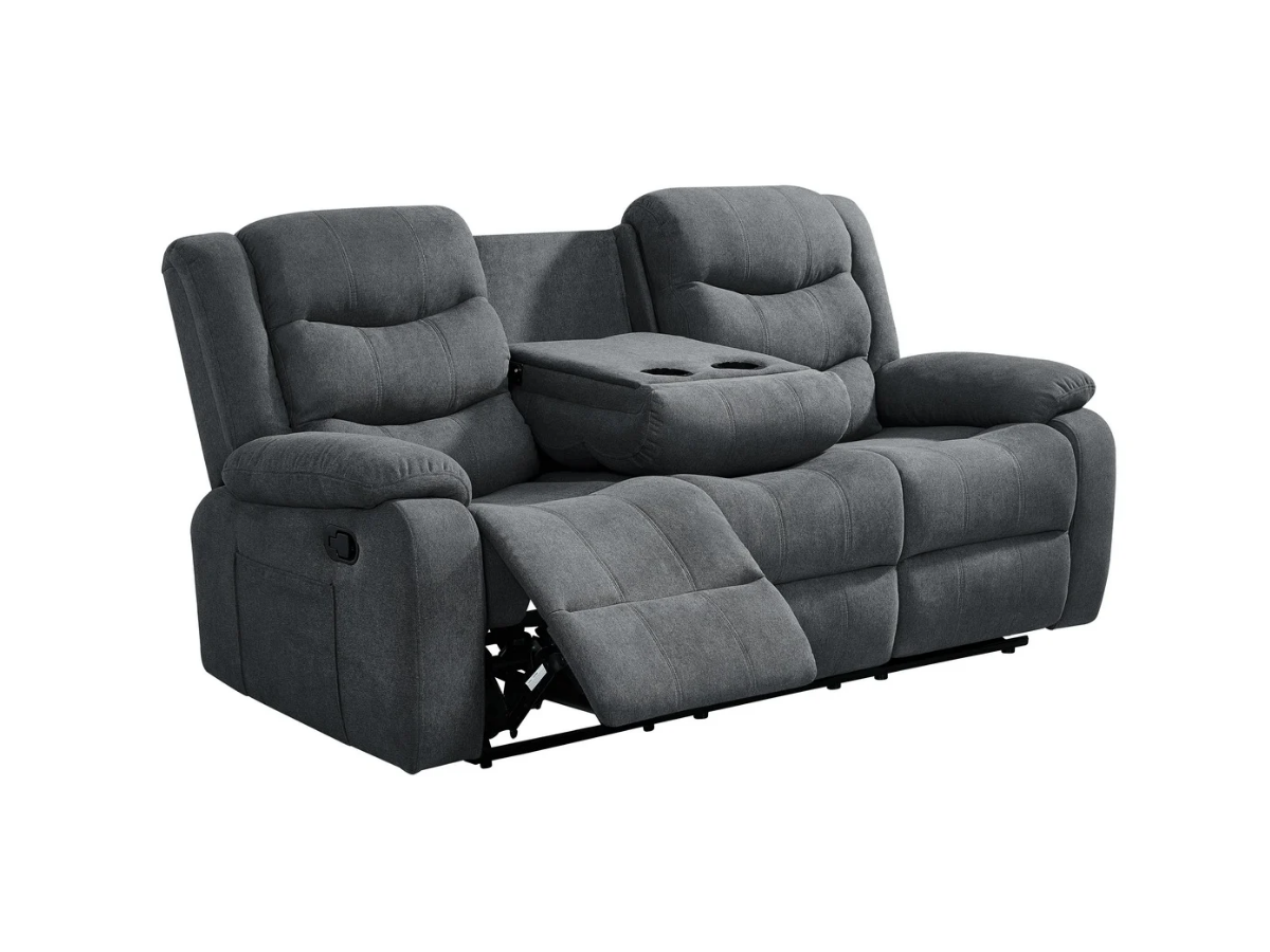 Sorrentino Recliner Sofa Set 3+2 in Grey Chenille Fabric
