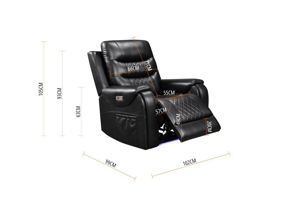 Forbes Electric Recliner Armchair Aire Leather
